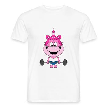 EINHORN - FITNESS - BODYBUILDING - GEWICHTHEBER - Männer T-Shirt - Weiß - Vorne - AI Model Male 178 dark (178cm)