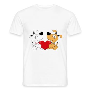HUNDE - LIEBE - HERZ - TIERE - TIERLIEB - LOVE - Männer T-Shirt - Weiß - Vorne - AI Model Male 178 dark (178cm)
