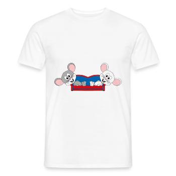 MÄUSE - MAUS - SOFA - CHILLEN - RELAXEN - LIEBE - Männer T-Shirt - Weiß - Vorne - AI Model Male 178 dark (178cm)