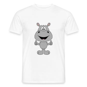 NILPFERD - FLUSSPFERD - HIPPO - TIER - Männer T-Shirt - Weiß - Vorne - AI Model Male 178 dark (178cm)