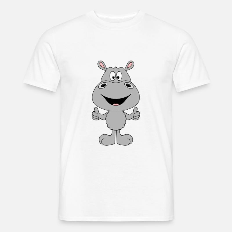 NILPFERD - FLUSSPFERD - HIPPO - TIER - Männer T-Shirt - Weiß