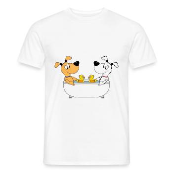HUNDE - BADEWANNE - BADEENTEN - LIEBE - HUND - Männer T-Shirt - Weiß - Vorne - AI Model Male 178 dark (178cm)