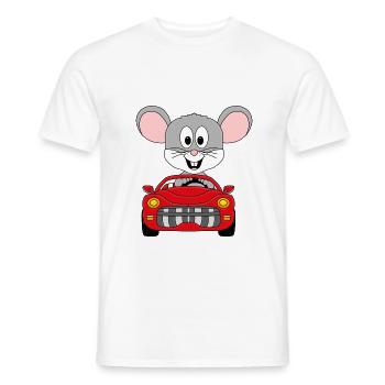 MAUS - AUTO - TIER - TIERISCH - Männer T-Shirt - Weiß - Vorne - AI Model Male 178 dark (178cm)