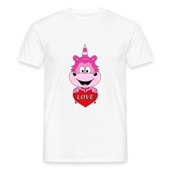 EINHORN - LIEBE - HERZ - LOVE - KIND - BABY - Männer T-Shirt - Weiß - Vorne - AI Model Male 178 dark (178cm)
