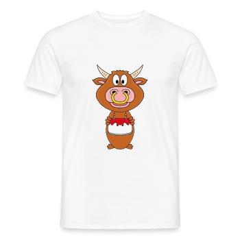 BULLE - RIND - STIER - KUH - GEBURTSTAG - TIER - Männer T-Shirt - Weiß - Vorne - AI Model Male 178 dark (178cm)