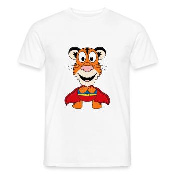 TIGER - SUPERHELD - HELD - TIER - KIND - BABY - Männer T-Shirt - Weiß - Vorne - AI Model Male 178 dark (178cm)