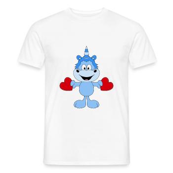 EINHORN - LIEBE - LOVE - HERZEN - VERLIEBT - Männer T-Shirt - Weiß - Vorne - AI Model Male 178 dark (178cm)