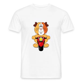 MOTORRAD - BIKER - MEERSCHWEINCHEN - MOTORSPORT - Männer T-Shirt - Weiß - Vorne - AI Model Male 178 dark (178cm)
