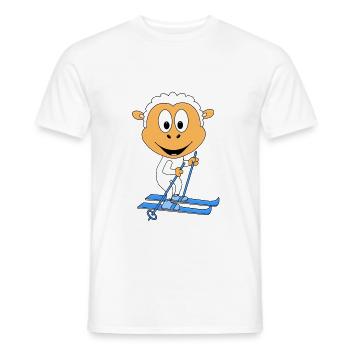 SCHAF - SKIER - SKI - SPORT - TIER - KIND - BABY - Männer T-Shirt - Weiß - Vorne - AI Model Male 178 dark (178cm)