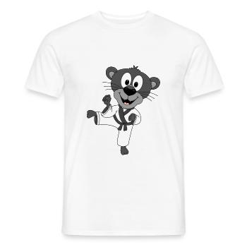 PANTHER - KARATE - JUDO - KAMPFSPORT - SPORT - Männer T-Shirt - Weiß - Vorne - AI Model Male 178 dark (178cm)