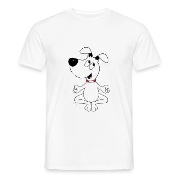 HUND - YOGA - PILATES - TIER - TIERISCH - Männer T-Shirt - Weiß - Vorne - AI Model Male 178 dark (178cm)