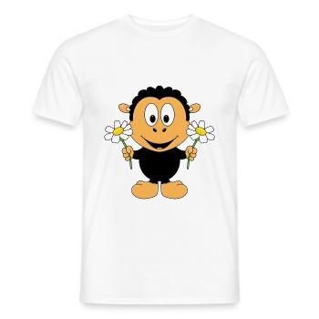 SCHWARZES SCHAF - BLUMEN - TIER - TIERISCH - Männer T-Shirt - Weiß - Vorne - AI Model Male 178 dark (178cm)