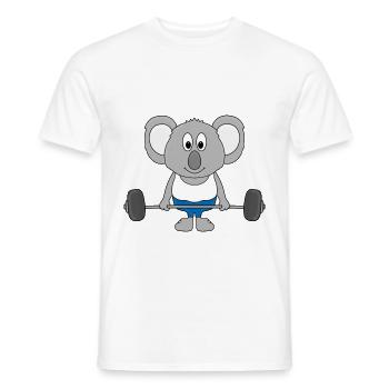 KOALA - FITNESS - SPORT - GEWICHTHEBEN - FIT - Männer T-Shirt - Weiß - Vorne - AI Model Male 178 dark (178cm)