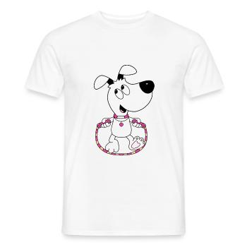 HUND - SPRINGSEIL - TIER - TIERISCH - Männer T-Shirt - Weiß - Vorne - AI Model Male 178 dark (178cm)