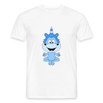 EINHORN - YOGA - PILATES - Männer T-Shirt - Weiß - Vorne - AI Model Male 178 dark (178cm)