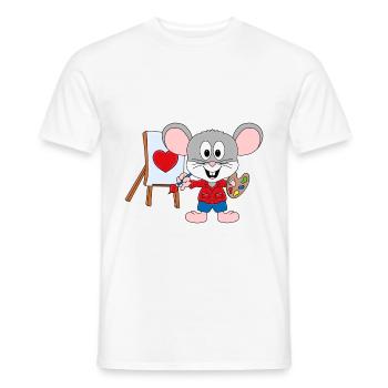 MAUS - KUNST - KÜNSTLER - LIEBE - LOVE - MALEN - Männer T-Shirt - Weiß - Vorne - AI Model Male 178 dark (178cm)