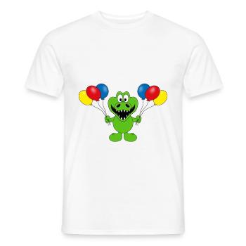 KROKODIL - LUFTBALLONS - TIER - KIND - BABY - Männer T-Shirt - Weiß - Vorne - AI Model Male 178 dark (178cm)