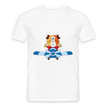 MEERSCHWEINCHEN - FLUGZEUG - PILOT - FLIEGEN - Männer T-Shirt - Weiß - Vorne - AI Model Male 178 dark (178cm)