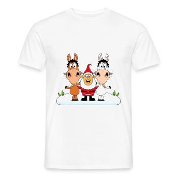 PFERDE - WEIHNACHTEN - TIERE - TIERISCH - REITEN - Männer T-Shirt - Weiß - Vorne - AI Model Male 178 dark (178cm)