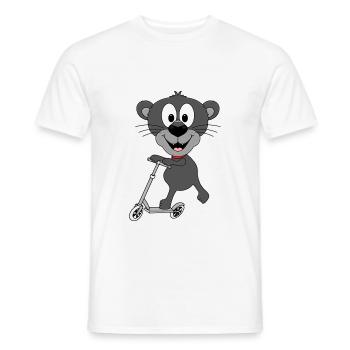 PANTHER - ROLLER - TIER - KIND - BABY - Männer T-Shirt - Weiß - Vorne - AI Model Male 178 dark (178cm)