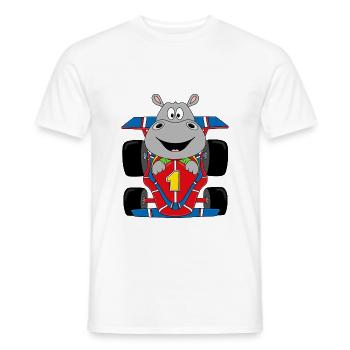 NILPFERD - RENNFAHRER - AUTO - MOTORSPORT - Männer T-Shirt - Weiß - Vorne - AI Model Male 178 dark (178cm)