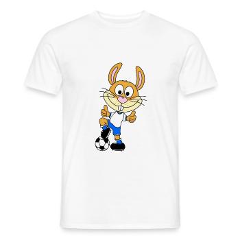 HASE - FUßBALL - SPORT - TIER - TIERISCH - GUT - Männer T-Shirt - Weiß - Vorne - AI Model Male 178 dark (178cm)