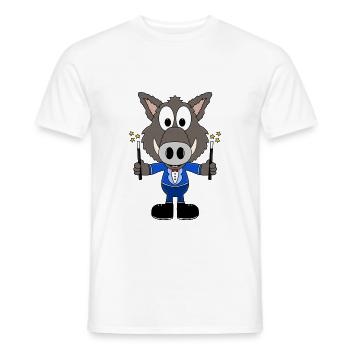 WILDSCHWEIN - ZAUBERER - TIER - KIND - BABY - Männer T-Shirt - Weiß - Vorne - AI Model Male 178 dark (178cm)
