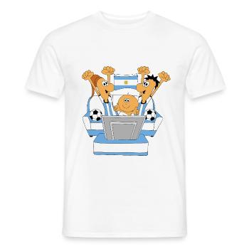 ARGENTINIEN - WM - WELTMEISTERSCHAFT - FUßBALL - Männer T-Shirt - Weiß - Vorne - AI Model Male 178 dark (178cm)