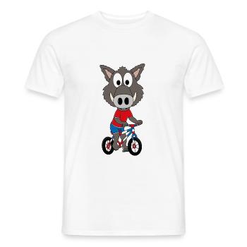 FAHRRAD - RAD - WILDSCHWEIN - TIER - TIERISCH - Männer T-Shirt - Weiß - Vorne - AI Model Male 178 dark (178cm)