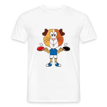 MEERSCHWEINCHEN - TISCHTENNIS - SPORT - TIERISCH - Männer T-Shirt - Weiß - Vorne - AI Model Male 178 dark (178cm)