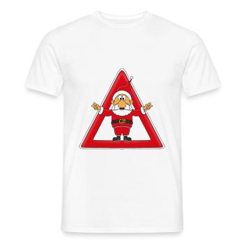 ACHTUNG WEIHNACHTSMANN - WEIHNACHTEN - Männer T-Shirt - Weiß - Vorne - AI Model Male 178 dark (178cm)