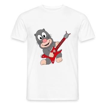 MAULWURF - GITARRE - MUSIK - LIEBE - TIER - Männer T-Shirt - Weiß - Vorne - AI Model Male 178 dark (178cm)