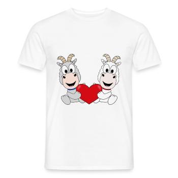 ZIEGEN - LIEBE - HERZ - TIERISCH - VERLIEBT - LOVE - Männer T-Shirt - Weiß - Vorne - AI Model Male 178 dark (178cm)