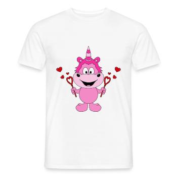 EINHORN - LIEBE - VERLIEBT - KIND - BABY - LOVE - Männer T-Shirt - Weiß - Vorne - AI Model Male 178 dark (178cm)