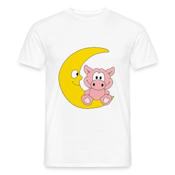 MOND - SCHWEIN - TIER - TIERISCH - KIND - BABY - Männer T-Shirt - Weiß - Vorne - AI Model Male 178 dark (178cm)