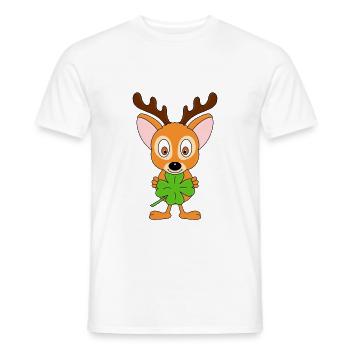 REH - KLEEBLATT - TIER - KIND - BABY - TIERISCH - Männer T-Shirt - Weiß - Vorne - AI Model Male 178 dark (178cm)