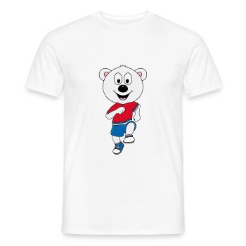 EISBÄR - LAUFEN - JOGGEN - SPORT - TIER - FUN - Männer T-Shirt - Weiß - Vorne - AI Model Male 178 dark (178cm)