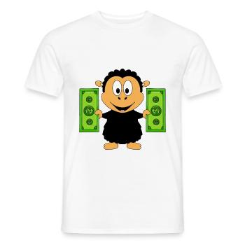 SCHWARZES SCHAF - GELD - TIER - TIERISCH - Männer T-Shirt - Weiß - Vorne - AI Model Male 178 dark (178cm)
