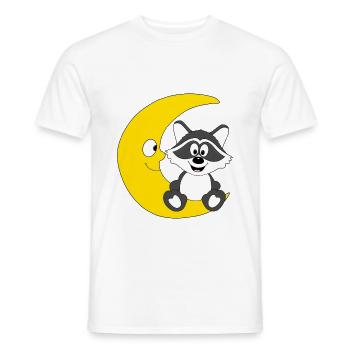 WASCHBÄR - MOND - TIER - KIND - BABY - Männer T-Shirt - Weiß - Vorne - AI Model Male 178 dark (178cm)