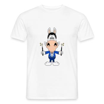 PFERD - PONY - ZAUBERER - ZAUBERN - MAGIER - TIER - Männer T-Shirt - Weiß - Vorne - AI Model Male 178 dark (178cm)