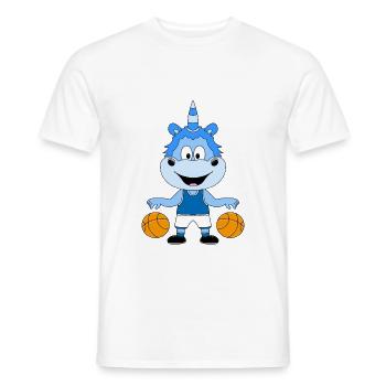 BASKETBALL - SPORT - EINHORN - KIND - BABY - Männer T-Shirt - Weiß - Vorne - AI Model Male 178 dark (178cm)