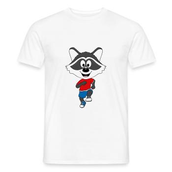 WASCHBÄR - LAUFEN - SPORT - FITNESS - MARATHON - Männer T-Shirt - Weiß - Vorne - AI Model Male 178 dark (178cm)