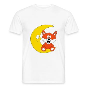 MOND - FUCHS - TIER - TIERISCH - KIND - BABY - Männer T-Shirt - Weiß - Vorne - AI Model Male 178 dark (178cm)