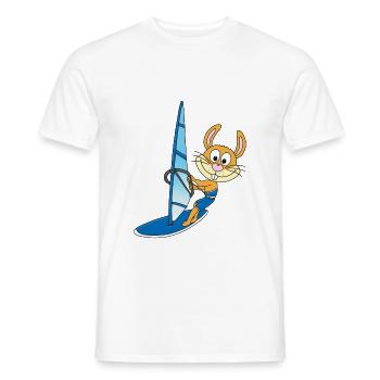 WINDSURFER - SURFER - HASE - TIER - KIND - BABY - Männer T-Shirt - Weiß - Vorne - AI Model Male 178 dark (178cm)