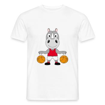 NASHORN - BASKETBALL - SPORT - TIER - TIERISCH - Männer T-Shirt - Weiß - Vorne - AI Model Male 178 dark (178cm)