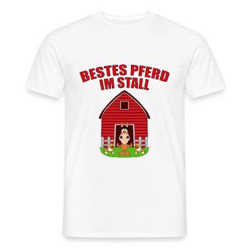 BESTES PFERD IM STALL - REITEN - PFERDE - TIER - Männer T-Shirt - Weiß - Vorne - AI Model Male 178 dark (178cm)