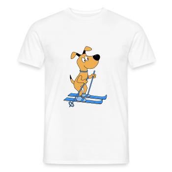 SKIER - SKI - SKIFAHRER - HUND - TIER - TIERISCH - Männer T-Shirt - Weiß - Vorne - AI Model Male 178 dark (178cm)