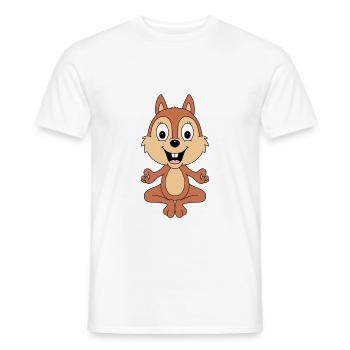 EICHHÖRNCHEN - YOGA - PILATES - TIER - TIERISCH - Männer T-Shirt - Weiß - Vorne - AI Model Male 178 dark (178cm)