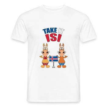 PFERDE - ISLANDPFERDE - ISLÄNDER - TAKE IT ISI - Männer T-Shirt - Weiß - Vorne - AI Model Male 178 dark (178cm)