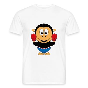 BOXER - SCHAF - TIER - TIERISCH - SPORT - Männer T-Shirt - Weiß - Vorne - AI Model Male 178 dark (178cm)